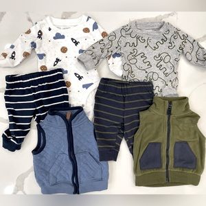 Two Carter’s baby boy 3 piece little vest sets